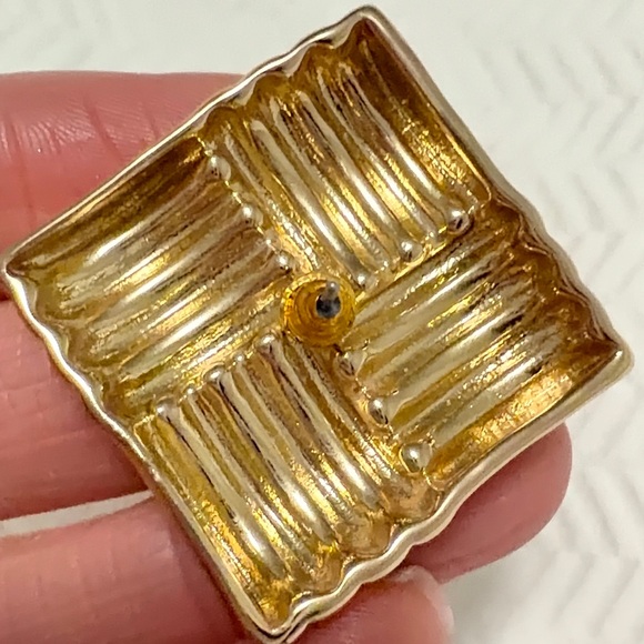 8 OTHER REASONS Gold Pleated Waterproof Woven Earrings - Picture 7 of 10